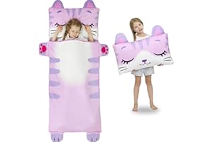 Wizland Sleeping Bag for Kid-Thick Cut Flannel School Mat for Boys and Girls Kindergarten Portable Nap Mats Super Soft, Warm, Cozy, 5.5 Pounds Thickened, 61.8"×28.3" Kid Gift for 3 4 5 6 7 8 9