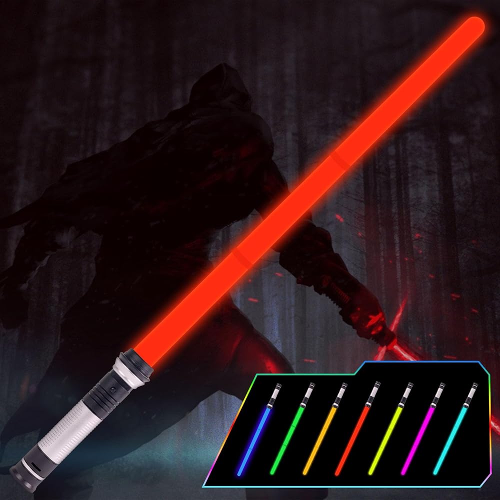 OSDUE Light Up Saber with Sound 7 Color Retractable LED Sword Toy Kids Teens