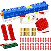 Shell Ejecting Toy Gun Pistol, Block Blaster Gun | DIY Model Fake Gun, 3 Play Mdes: Shooting, Shell Ejecting, Fidget Gun. Great Gift for Christmas, Birthday, Halloween.