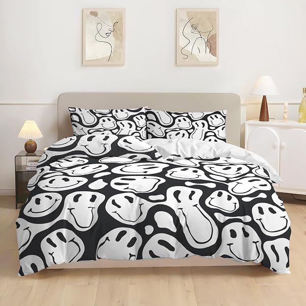 WATBRO KID’S DUVET COVER KING SIZE, RETRO HIPPIE...