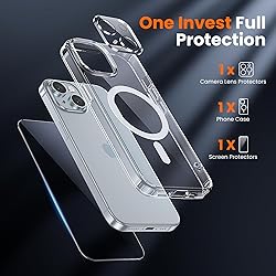 toushion 3 in 1 for iPhone 15 Case Clear with
