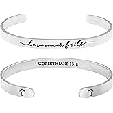 𝐂𝐡𝐫𝐢𝐬𝐭𝐢𝐚𝐧 𝐁𝐫𝐚𝐜𝐞𝐥𝐞𝐭𝐬 for 𝐖𝐨𝐦𝐞𝐧 Inspirational Gifts Bible Verse Religious Faith Jewelry Cuff Bracelet Mothers Day Christmas Birthday Jewelry for Her Mother Daughter
