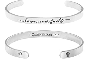 MEMGIFT 𝐂𝐡𝐫𝐢𝐬𝐭𝐢𝐚𝐧 𝐁𝐫𝐚𝐜𝐞𝐥𝐞𝐭𝐬 for 𝐖𝐨𝐦𝐞𝐧 Inspirational Gifts Bible Verse Religious Faith Jewelry Cuff Bracelet Mothers Day Christmas Birthday Jewelry for Her Mother Daughter