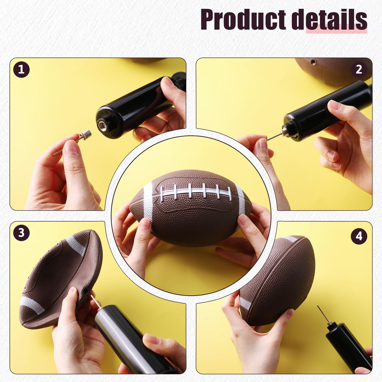 Shindel Sports Balls for Kids, 5 Inches Playground Balls with Hand Pump, Includes Football, Basketball