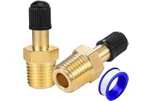 Breezliy 2-Pack 1/4" NPT Brass Schrader Valve with Standard Core, Anti-Corrosion, 150PSI Max, -65 to 250°F, Air Compressor Ta