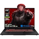 ASUS TUF Gaming A18 AI Laptop 18" WUXGA IPS 144Hz (100% sRGB, GSYNC) AMD 8-core Ryzen 7 260 16GB RAM 1TB SSD GeForce RTX 5060 GDDR7 (Up to 572 AI Tops) RGB Backlit USB4 Win11Pro ICP Acc