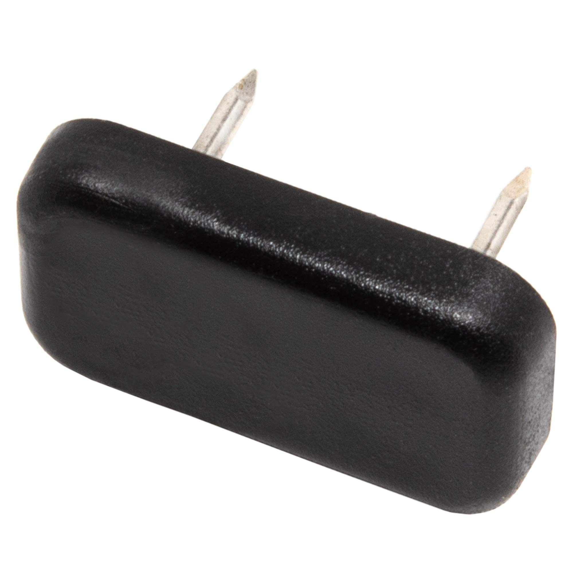 Adsamm® / 4 x Glides in plastic with nail | 0,71'' x 1,18'' (18x30 mm) | black | angular | Premium quality furniture sliders with nail by Adsamm®