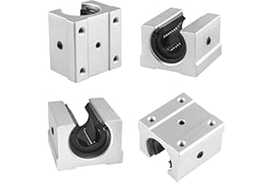 CNCCANEN SBR20UU 20mm Linear Bearing Aluminum Open Linear Motion Bearing Slide Unit for SBR20 Linear Slide Rail Guide 4Pcs