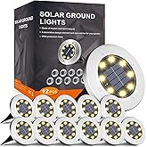 INCX Solar Lights Outdoor Waterproof,12 Pack Solar Lights for Outside, Solar Garden Lights Landscape Lighting for Patio Pathway Lawn Yard Deck Driveway Walkway, Warm White
