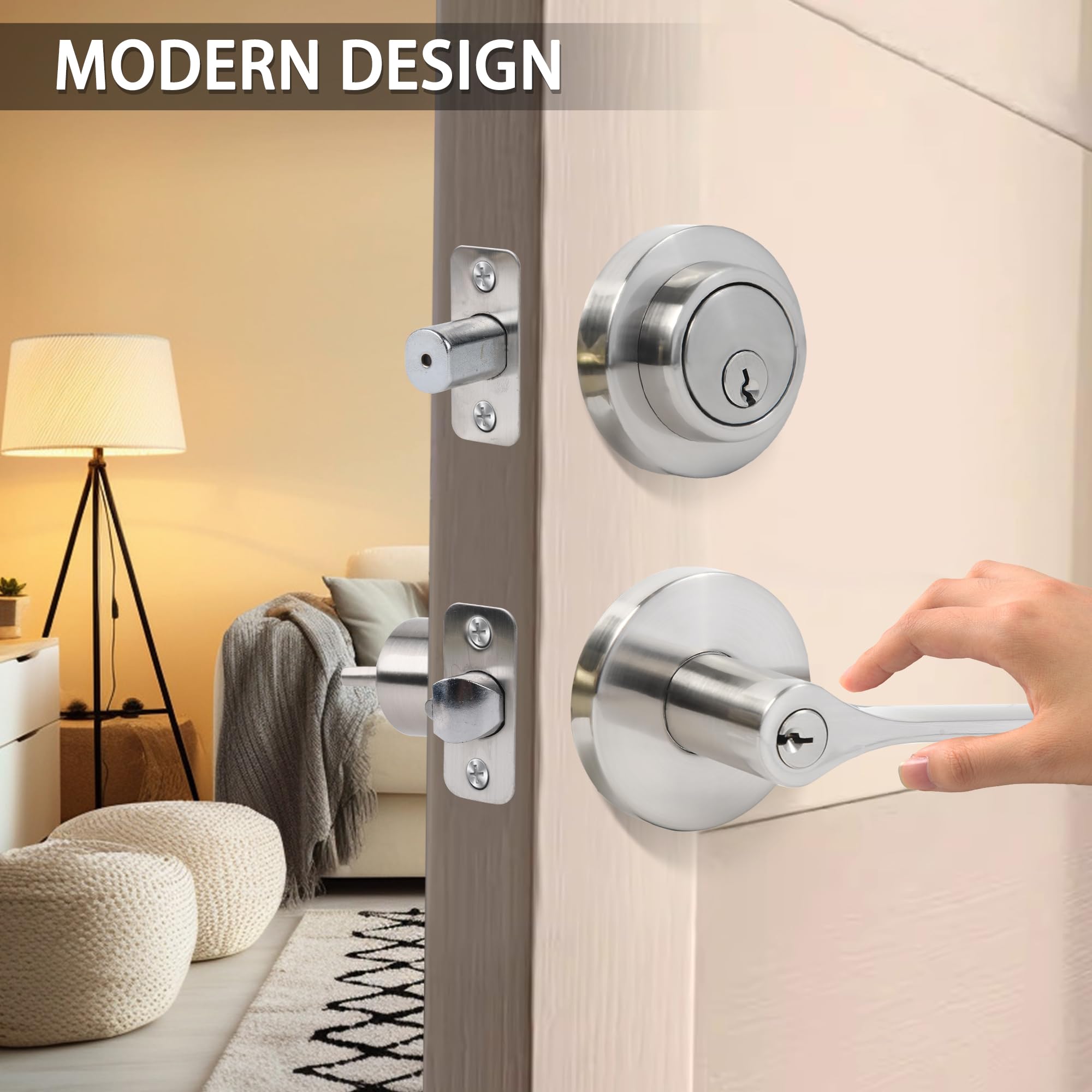 Ssl Handle Mua Front Door Handle and deadbolt Set,Keyed Alike Front Door Handle ...