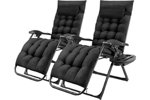 TLSUNNY Premium Zero Gravity Chair, Folding Indoor and Outdoor Lounge Chair, Adjustable Reclining Chair with Removable Cushio