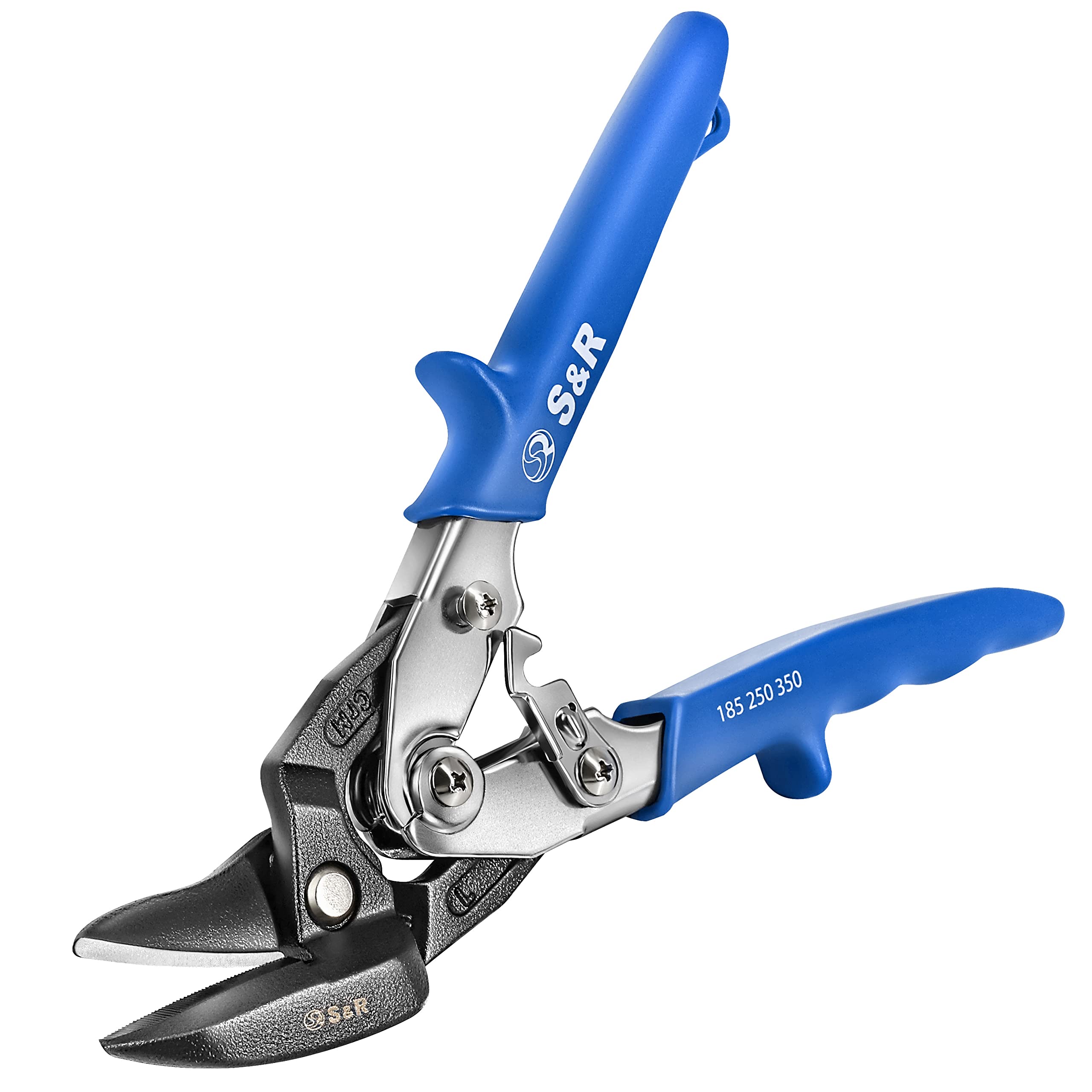 S&R Tin Snips Ideal Series 260mm – Left Cut – Industrial Sheet Metal Shears for Steel, Copper, INOX – HRC 60–62 Hardened Blades
