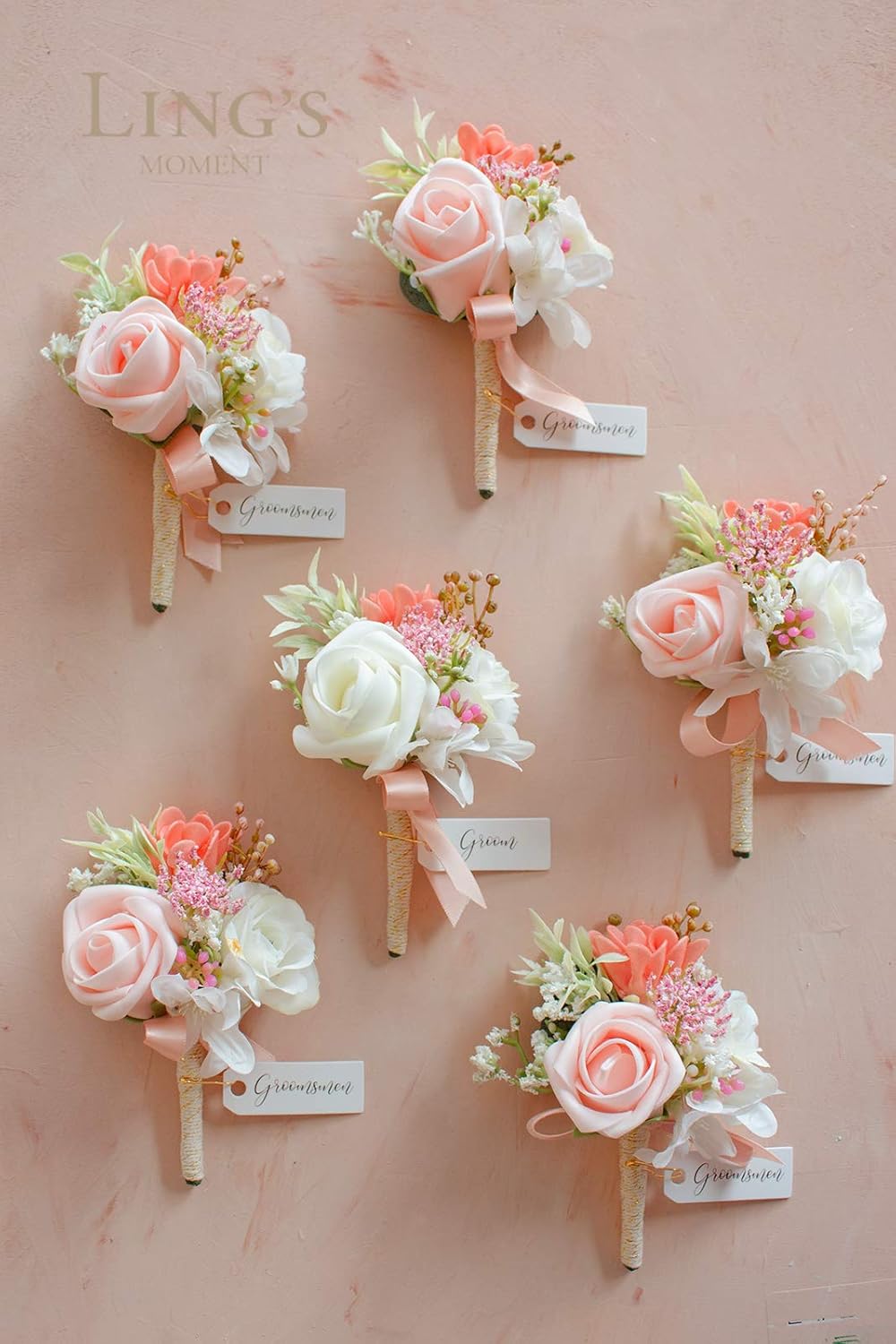 Buy Ling S Moment Set Of 6 Groom Boutonniere Party Flowers Accessories Prom Suit Decoration Online At Low Prices In India Amazon In