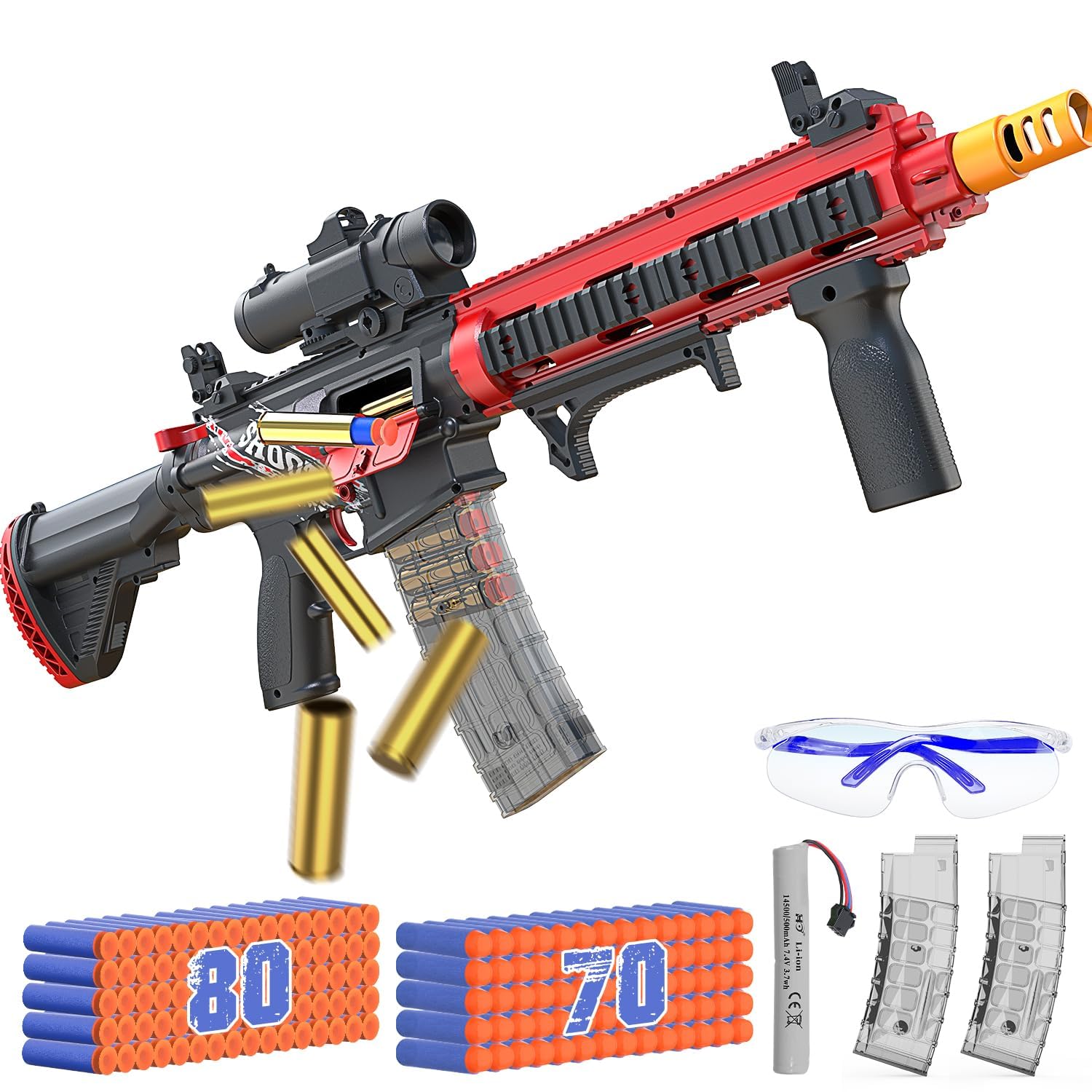 Photo 1 of EagleStone Automatic Realistic Toy Gun for Boys, Shell Ejecting Foam Blaster for Kids Ages 8-12,Sniper Rifle,2 Magazines,150 Darts,30 Shells, Electric Machine Guns Toys for Adults Birthday Xmas Gifts