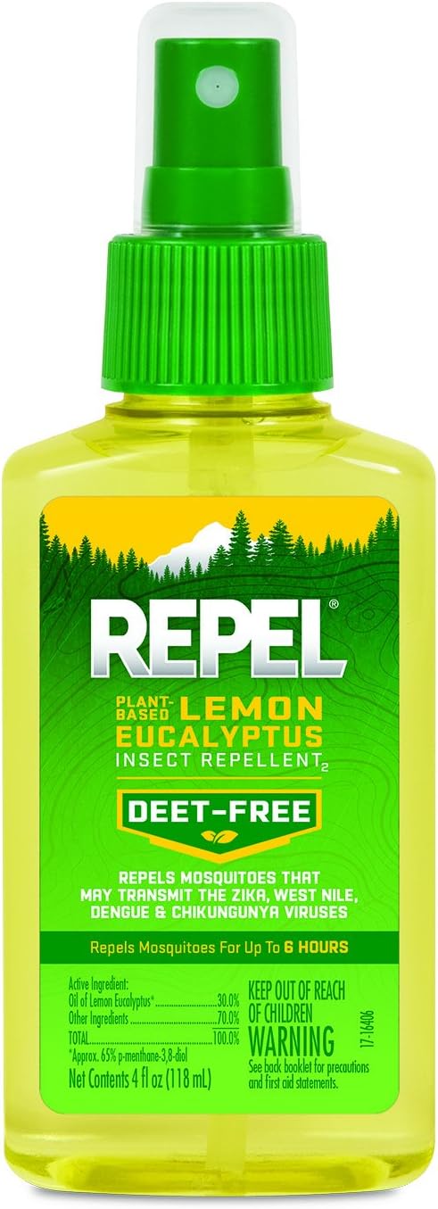 REPEL Plant-Based Lemon Eucalyptus Insect Repellent, Pump Spray, 4-Ounce, 6-Pack: Garden & Outdoor