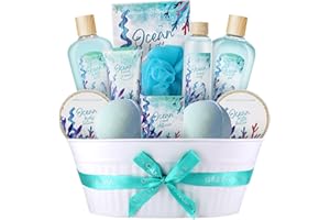Green Canyon Spa Gift Baskets for Women, Bath and Body Gift Set for Women, 12Pcs Ocean Spa Sets Includes Bubble Bath, Body Lotion,Mothers Day Gifts for Her,Spa Baskets
