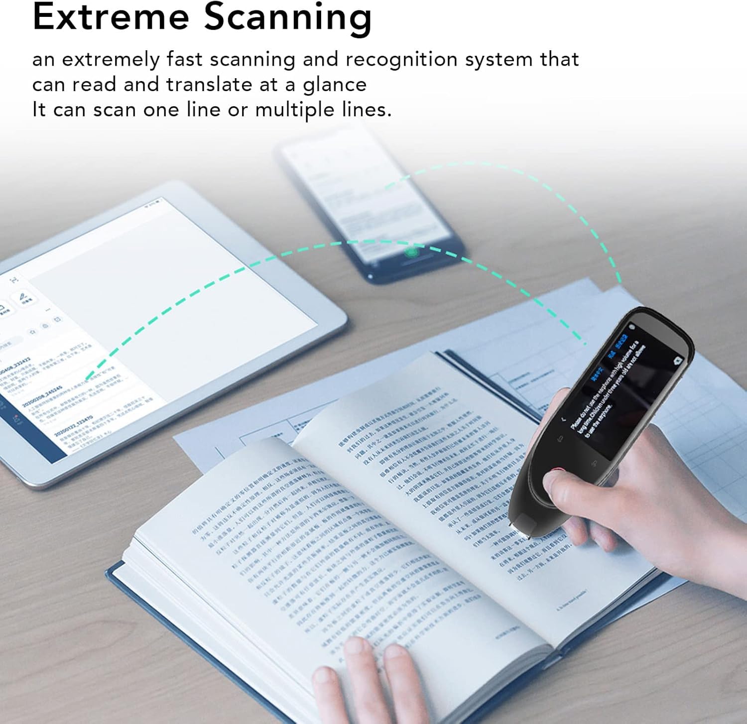 Smart Translation Pen - 3.5 Inch HD, 134 Languages Translator for Voice Text and Photo, Real Time Translation for Travel Business Learn, Support Offline Data, 8MP