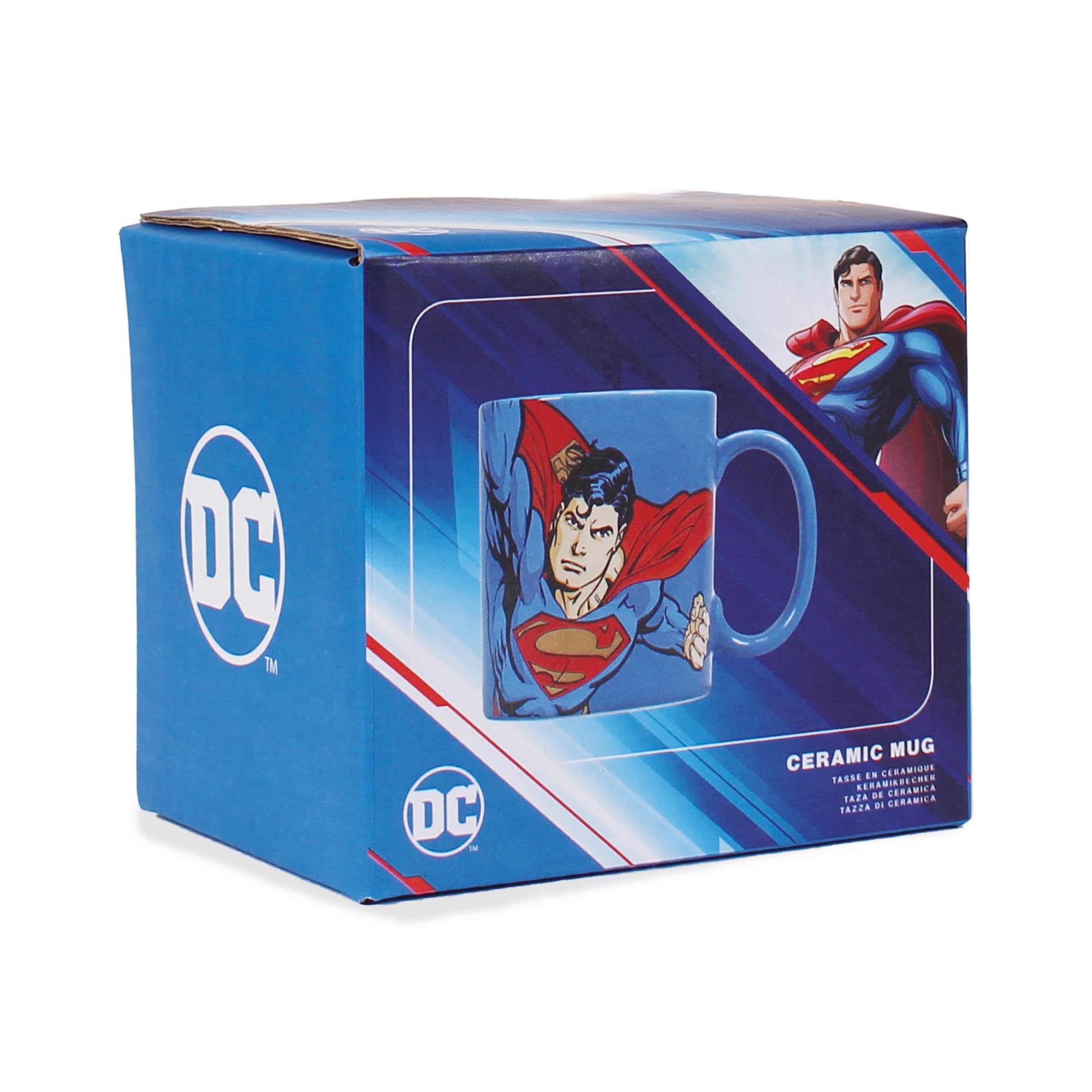 Half Moon Bay MUGBSM09 Ceramic Supeman 'Man of Steel' Mug, 400ml Capacity, 13cm x 10.7cm