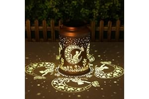 CAWALAP Solar Lanterns Outdoor Waterproof - Cat Garden Decor Birthday Gifts for Women Mom Grandma Hanging Solars Lights Metal Solar Lantern for Outside, Patio, Outdoor, Yard, Backyard, Porch