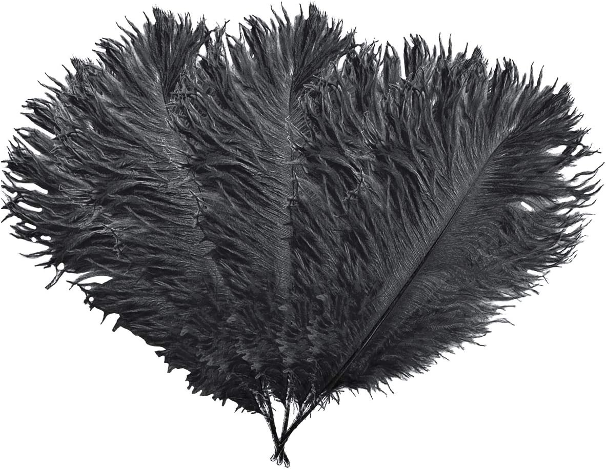 WedDecor Black Natural Ostrich Feathers 14-16" (35-40cm) Long for Wedding Centerpieces Home, Decorating Costumes - Image 3