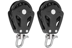 Pulley Block,Pulley Bearing Block for Maximum Diameter 0.39" Ropes,for Sailboats,Yachts,Ship Pulleys