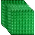 Lekebaby Classic Baseplates Building Base for Building Bricks 100% Compatible with Major Brands-Baseplate 10" x 10", Pack of 12, Green