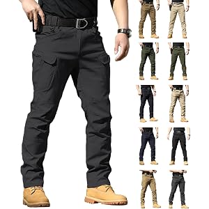 Work Pants for Men 2026 Stretch Tactical Hiking Cargo Pant Casual Waterproof Trouser with Multi Pockets(No Belt)