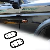 Heutamo Front Fender Side Marker Light Covers Guard Trims Compatible with Land Rover Discovery 2 1998-2004,Car Side Marker Light Grill Protector Cover 2PCS Black