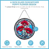 Thorness 6-Inch Poppy Stained Glass Suncatcher - Elegant Window Decor view 2
