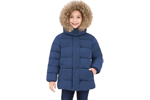 XMWEALTHY Kids Girls Boys Winter Coat with Removable Hood Toddler Warm Puffer Jacket