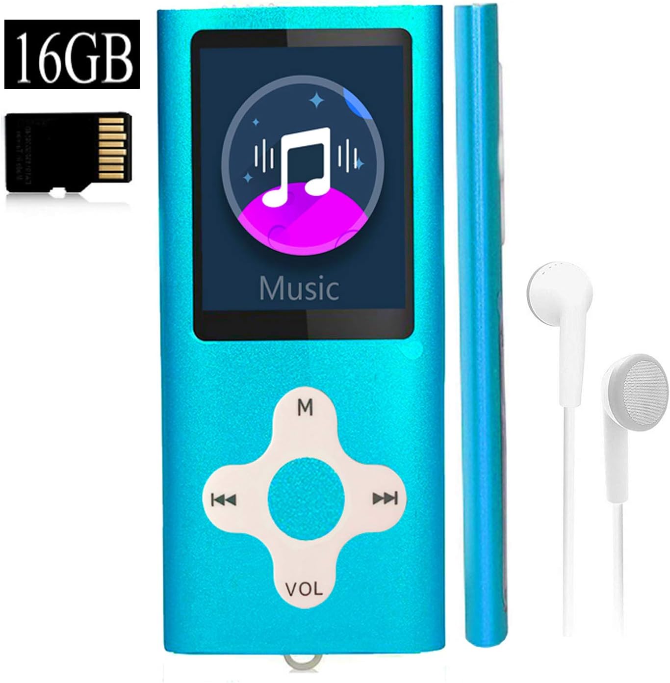 Mp3 Player,Music Player with a 16 GB Memory Card Portable Digital Music Player/Video/Voice Record/FM Radio/E-Book Reader/Photo Viewer/1.8 LCD