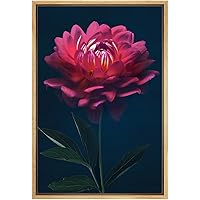 SIGNWIN Framed Canvas Print Wall Art Inside of Bright Pink Flower Blossom Botanical Wilderness Digital Art Realism Glam Closeup Colorful for Living Room, Bedroom, Office - 16