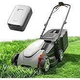 Litheli 14 Inch Cordless Lawn Mower, Brushless Battery Powered Push Mower with 5.0Ah Battery, 5-Position Height, 9-Gallon Bag, Lightweight Grass Cutter for Small to Mid-Sized Yards