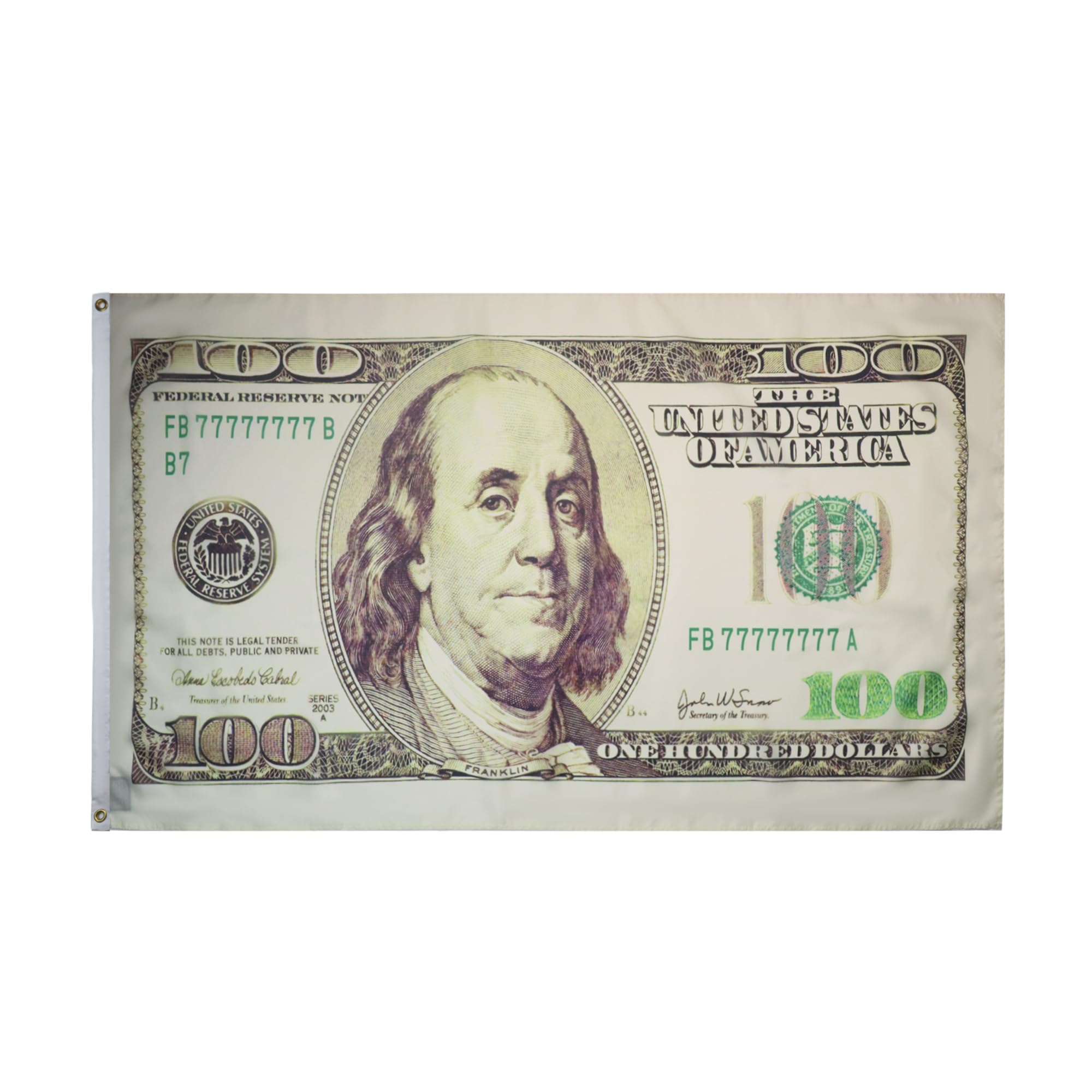 AZ FLAG - Hundred Dollars Flag - 3x5 Ft - 100D Polyester 100 Us Dollar Banner with Two Metal Grommets - Fade Resistant - Vivid Colors - 3' x 5' Feet - 150x90 Cm