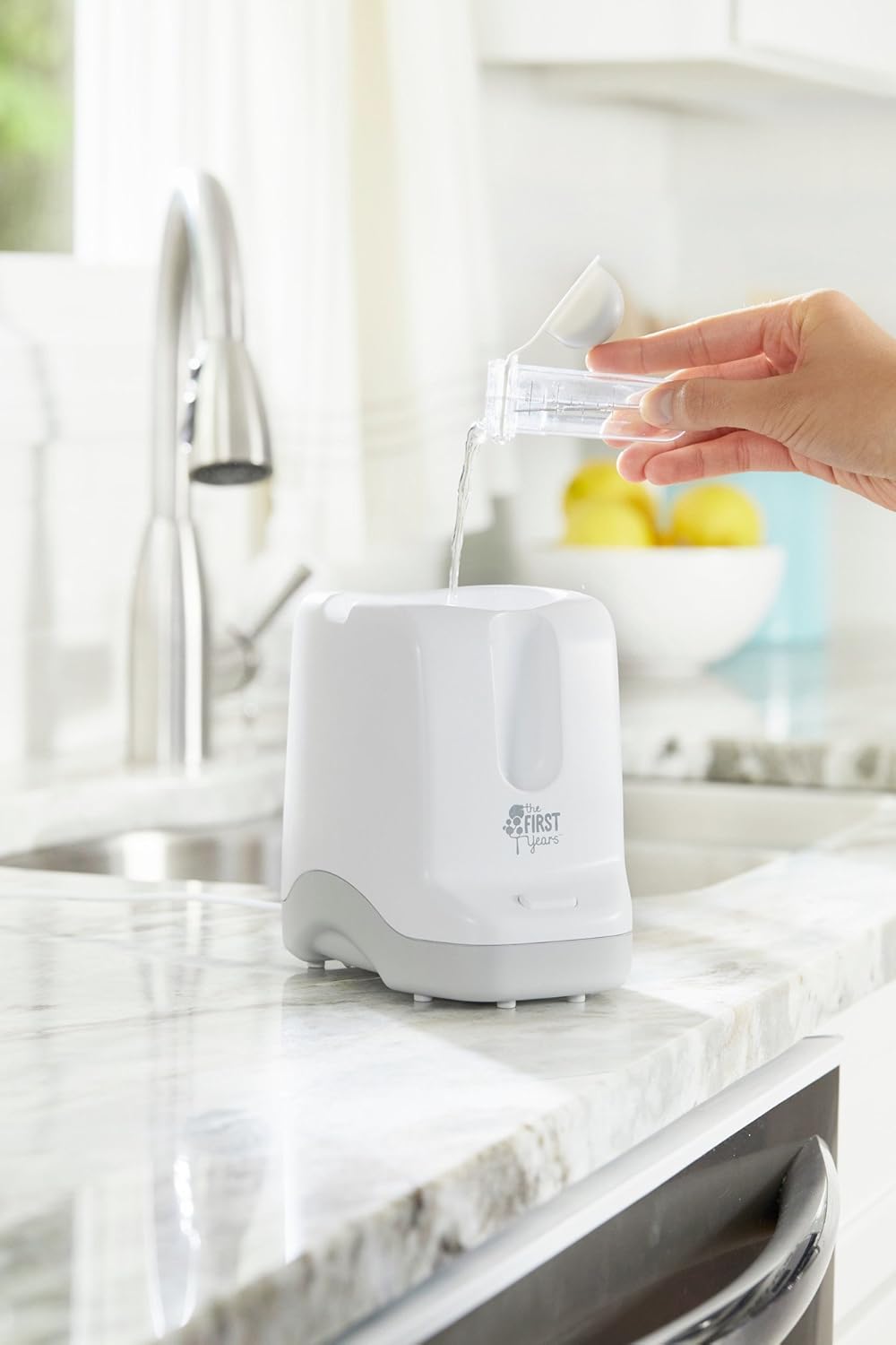 The First Years 2-in-1 Simple Serve Bottle Warmer | Quickly Warm Bottles of Breastmilk or Formula | Sanitize Pacifiers | Compact Design | Holds Wide Narrow and Angled Bottles : Baby Bottle Warmers : Baby