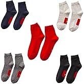 Fadraney 5 Pairs Chinese New Year Socks, 2026 Year of the Horse Red Socks with Step on Villains Design, Cotton Crew Socks for Men & Women, Spring Festival and Lunar New Year Gift
