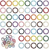 50PCS Colored Metal Key Ring, 25mm Round Spring O Rings, Circle Keychain Rings, Round Cute Carabiner for DIY Keychain, Bag, Handbag, Purse and Dog Charm