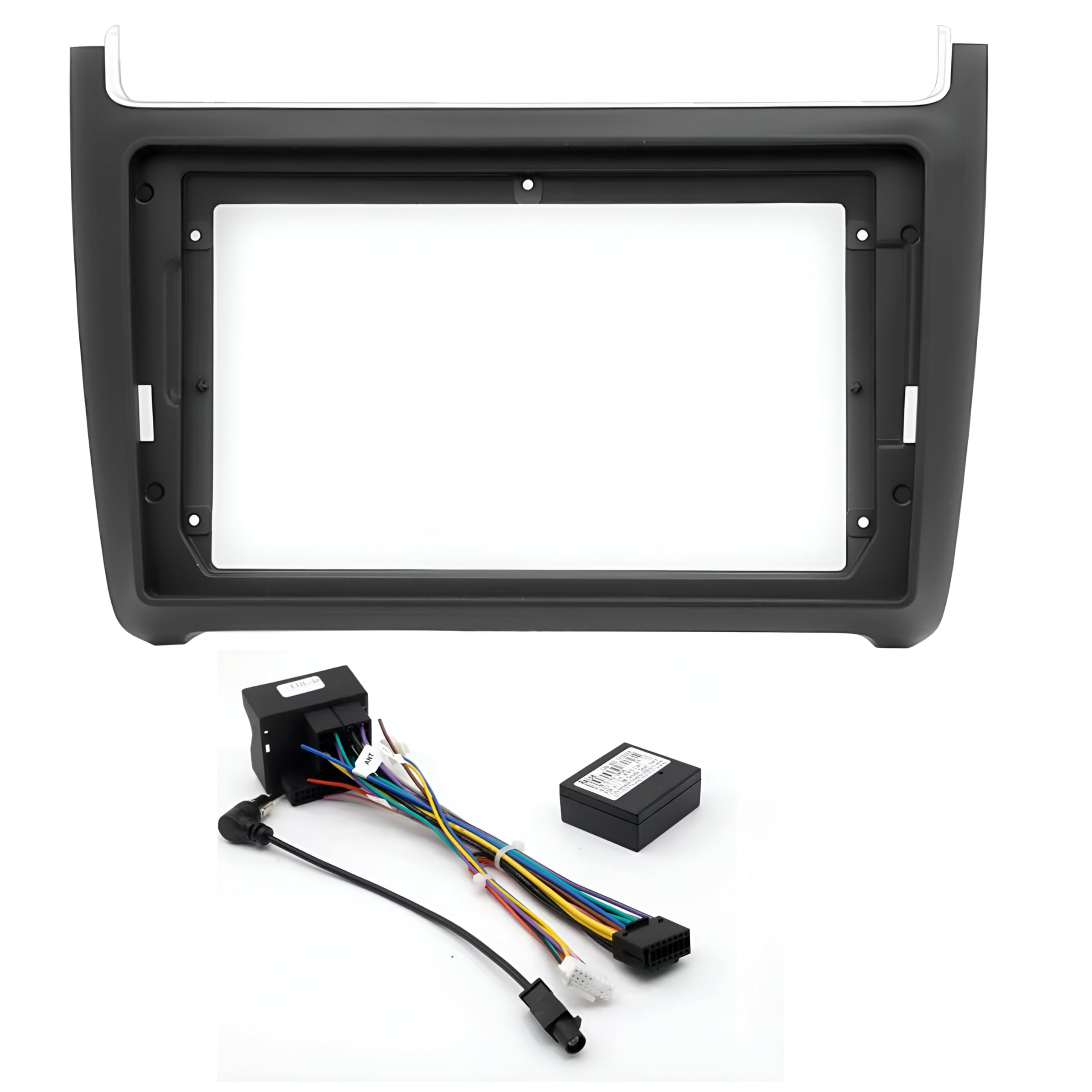 Sound-way - 9" inch in dash car stereo adapter mounting fascia kit for Volkswagen Polo 2009-2017 black