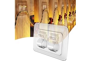 IFLOH Hooks for Outdoor String Lights Clips: 10Pcs Heavy Duty Cable Clips with Waterproof Adhesive Strips for Hanging Christmas Light - Outside UV-Resistant Clear Sticky Cord Holders Rope Organizer
