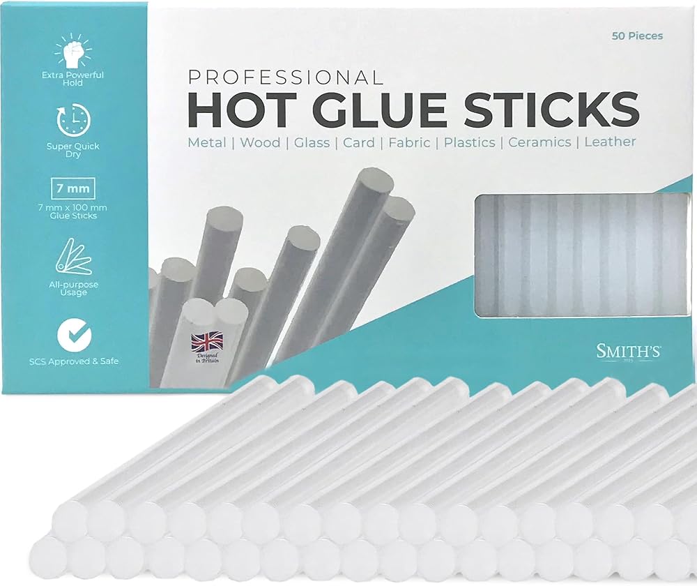 Smith’s Professional 7mm x 100mm Glue Sticks 50 Pack Clear EVA RoHS Certified