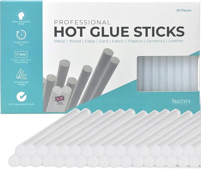 Smith’s Professional 7mm x 100mm Glue Sticks 50 Pack Clear EVA RoHS Certified