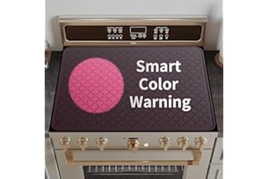 Epinovo Smart Color-Changing Stove Top Covers for Electric Stove | Heat-Activated Silicone Stove Mat for Glass Top Stove | 28×20 Inches Heat-Resistant Glass Cooktop Protector | Easy-to-Clean Brown