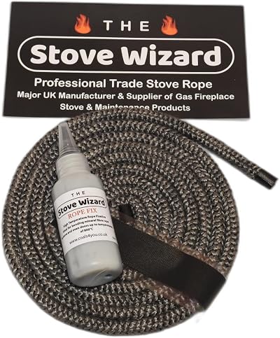The Stove Wizard Stove Rope Kit 8mm x 2.5m with 50ml Adhesive UK Made