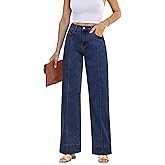 luvamia Wide Leg Jeans for Women Trendy High Waist Straight Leg Baggy Jeans Stretchy Denim Pants Trouser Jeans