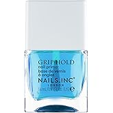 Nails Inc Grip Hold Primer Base Coat With AHA's, Advanced Polish Adhesion, Color Locking Formula, Improves Nail Lacquer, Long Wear, Smoothening Care, Priming Base Coat, 0.47 Fl Oz