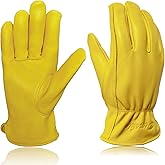 Intra-FIT General Work Gloves, Deerskin Construction Gloves, Soft, Improved Dexterity