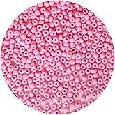 Bala&Fillic Pink Color 4mm Seed Beads About 1200pcs/100Grams in Bag, 6/0 Glass Craft Beads for Making Bracelet and Necklace (Pink)