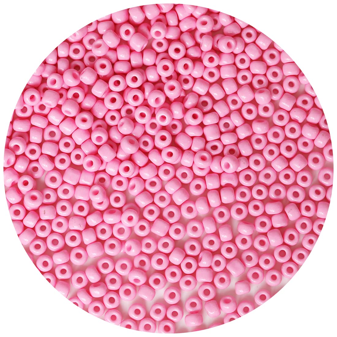 Bala&Fillic Pink Color 4mm Seed Beads About 1200pcs/100Grams in Bag, 6/0 Glass Craft Beads for Making Bracelet and Necklace (Pink) — image 1
