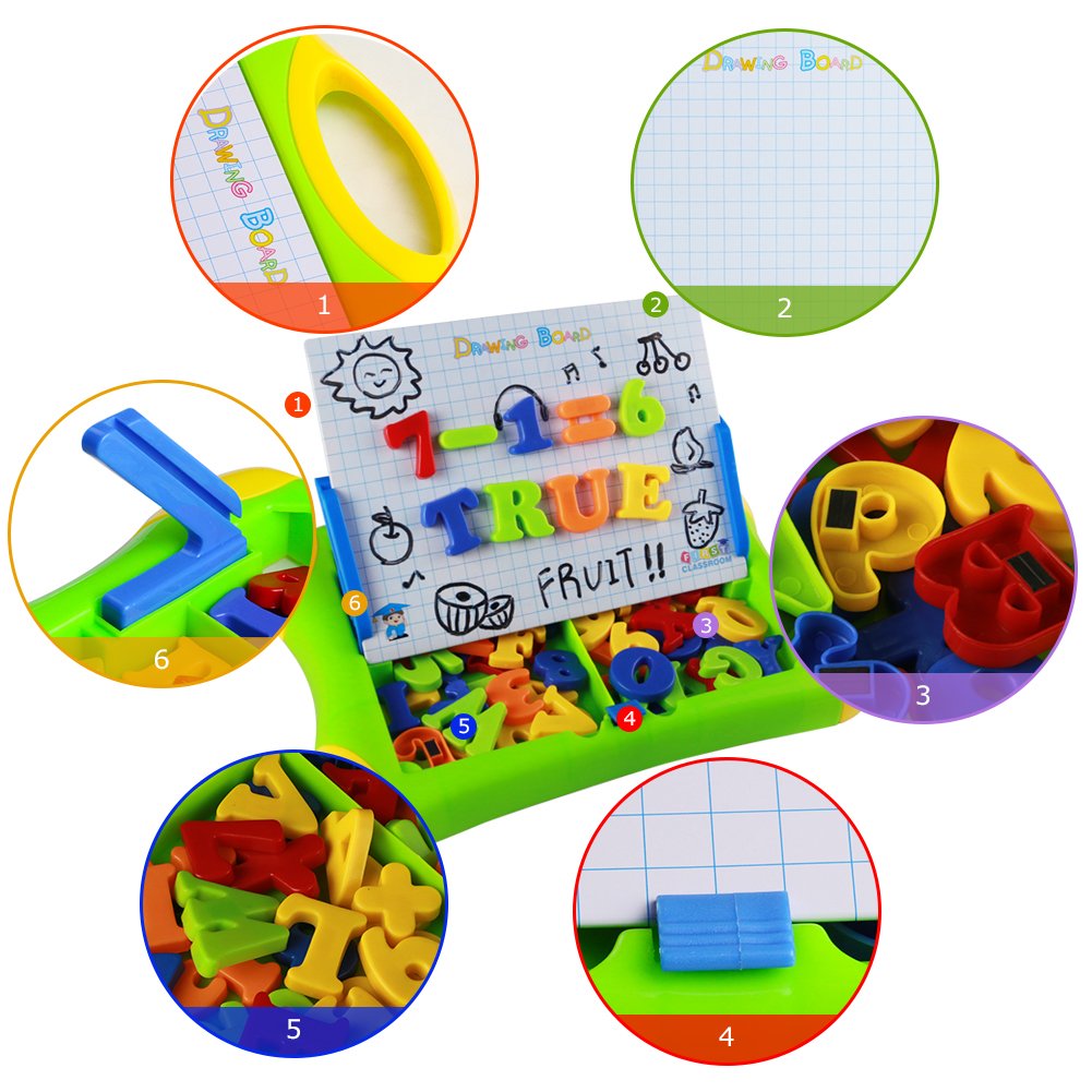 Giochi Lavagna Magnetica ABC Puzzle Magnetico Lettere Numeri 57pcs per 3+