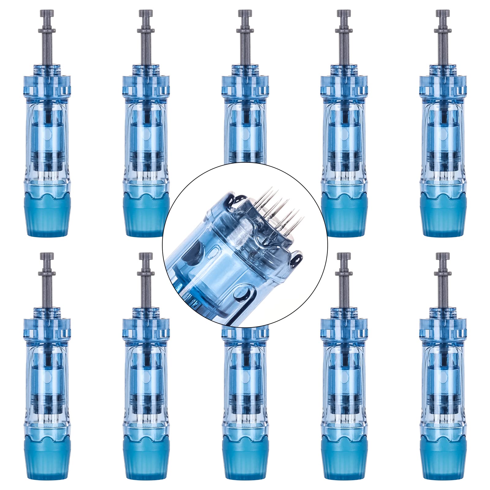 Microneedling Needles, 10 Pcs 12 Pin Replacement Needle Cartridges for Dr.pen M8S/A8S/A9, 10 Pcs/Pack, 3 Slots Design — image 1